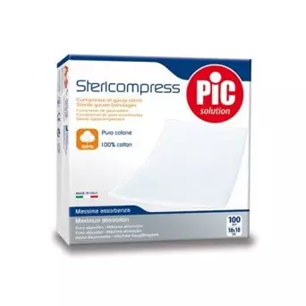Pic Stericompress Hydrophilic Gauze Compresses Medium Size 25 Gauze 20x20