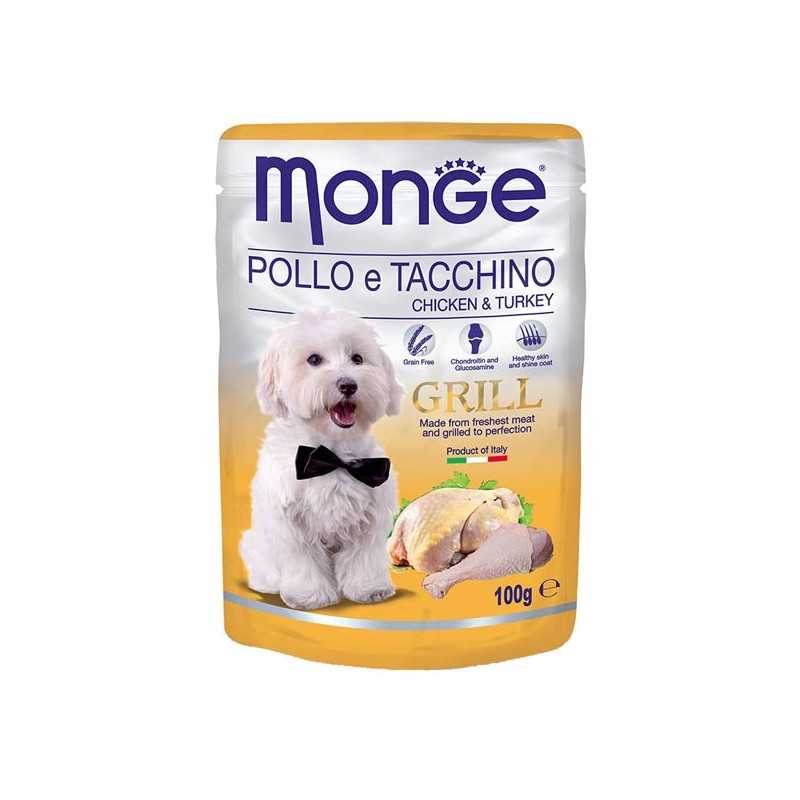 MONGE Grill Bouchées avec Poulet et Dinde 100 g. MONGE Grill Bouchées avec Poulet et Dinde 100 g.