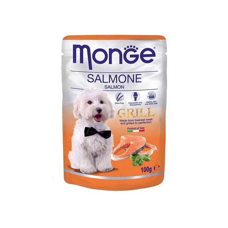 MONGE Grill Bouchées avec Saumon 100 g.
