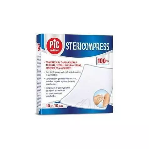 Pic Stericompress Hydrophile Gaze-Kompressen Kleine Größe 25 Gaze 10x10