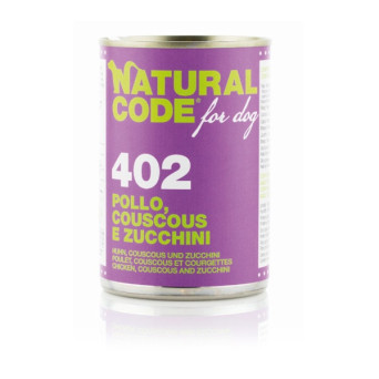 NATURAL CODE For Dog 402 Huhn, Couscous und Zucchini 400 gr.