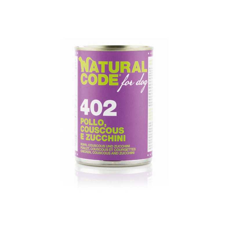 NATURAL CODE For Dog 402 Poulet, Couscous et Zucchini 400 g. NATURAL CODE For Dog 402 Poulet, Couscous et Zucchini 400 g.