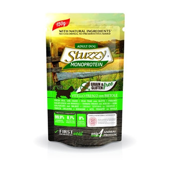 STUZZY DOG Monoprotein Grain & Gluten Free with Fresh Veal and Swiss Chard 150 gr.