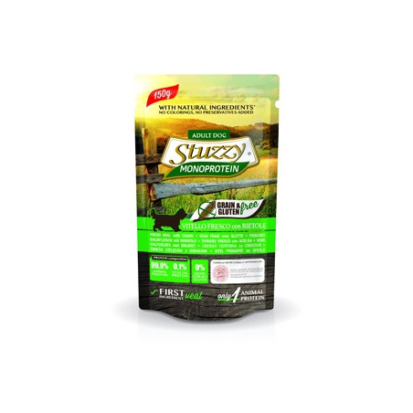 STUZZY DOG Monoprotein Grain & Gluten Free con Vitello Fresco e Bietole 150 gr. - 