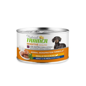 TRAINER Natural Sensitive No Gluten Small & Toy Adult con Anatra e Cereali Integrali 150 gr. - 
