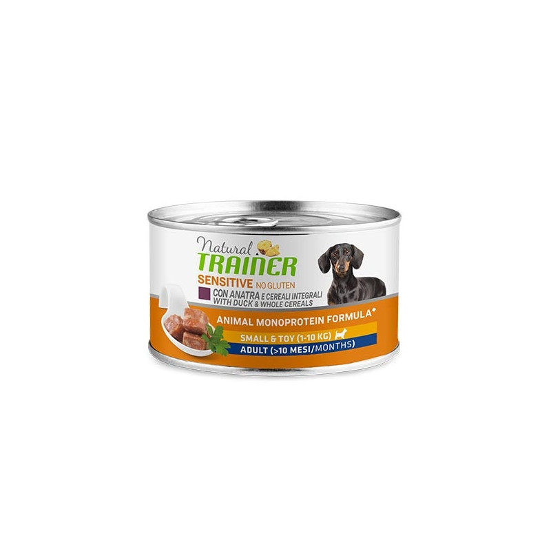 TRAINER Natural Sensitive No Gluten Small & Toy Adult con Anatra e Cereali Integrali 150 gr.