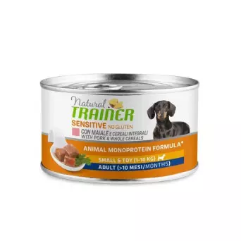TRAINER Natural Sensitive No Gluten Small & Toy Adult con Maiale e Cereali Integrali 150 gr. - 