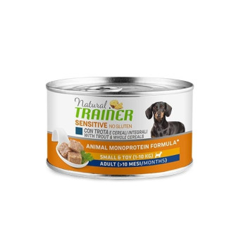 TRAINER Natural Sensitive No Gluten Small & Toy Adult con Trota e Cereali Integrali 150 gr. - 
