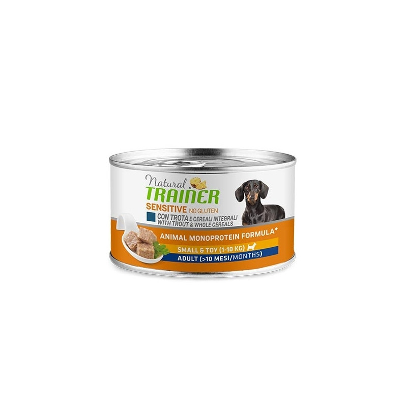 TRAINER Natural Sensitive No Gluten Small & Toy Adult con Trota e Cereali Integrali 150 gr.