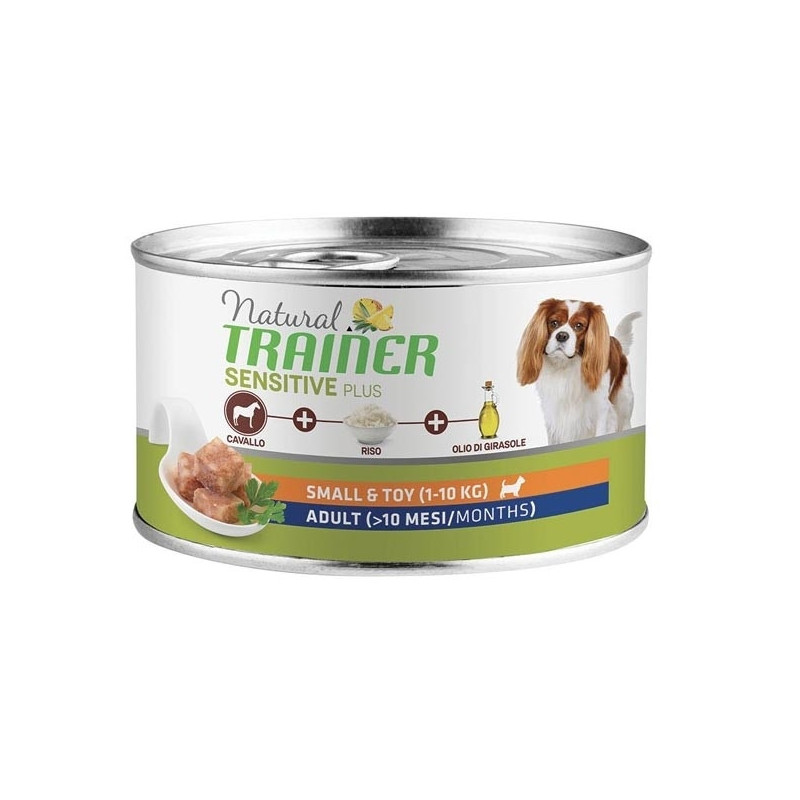 TRAINER Natural Sensitive Plus No Gluten Small & Toy Adult with Horse and Rice 150 gr.