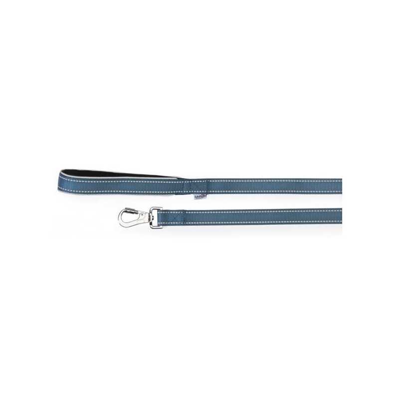 CAMON Laisse avec Maniglia in Neoprene et Cuciture Reflex Bleu 1,5x120 cm. - DC176/02