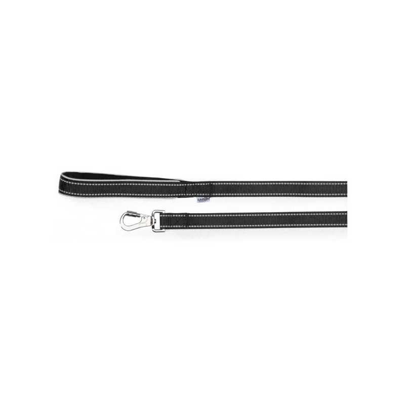 CAMON Laisse avec Maniglia in Neoprene et Cuciture Reflex Noir 2,5x120 cm. - DC178/03