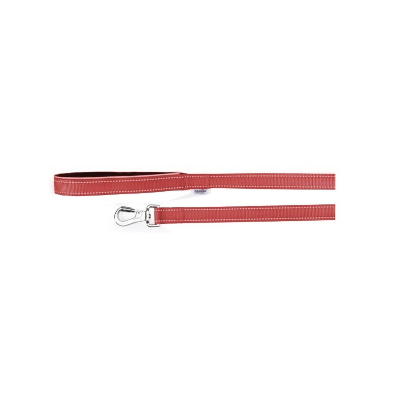 CAMON Guinzaglio con Maniglia in Neoprene e Cuciture Reflex Rosso 1,5x120 cm. - DC176/01