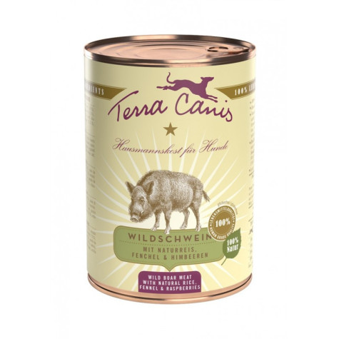 TERRA CANIS Classic Wild boar with brown rice, fennel and raspberry 400 gr.