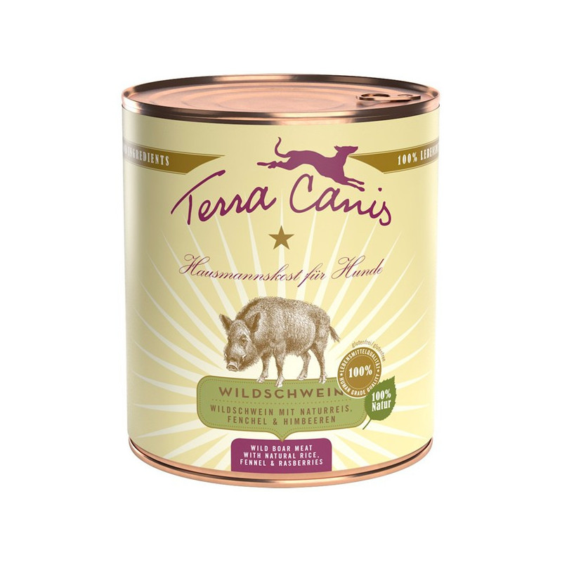 TERRA CANIS Classic Cinghiale con riso integrale, finocchio e lampone 800 gr.