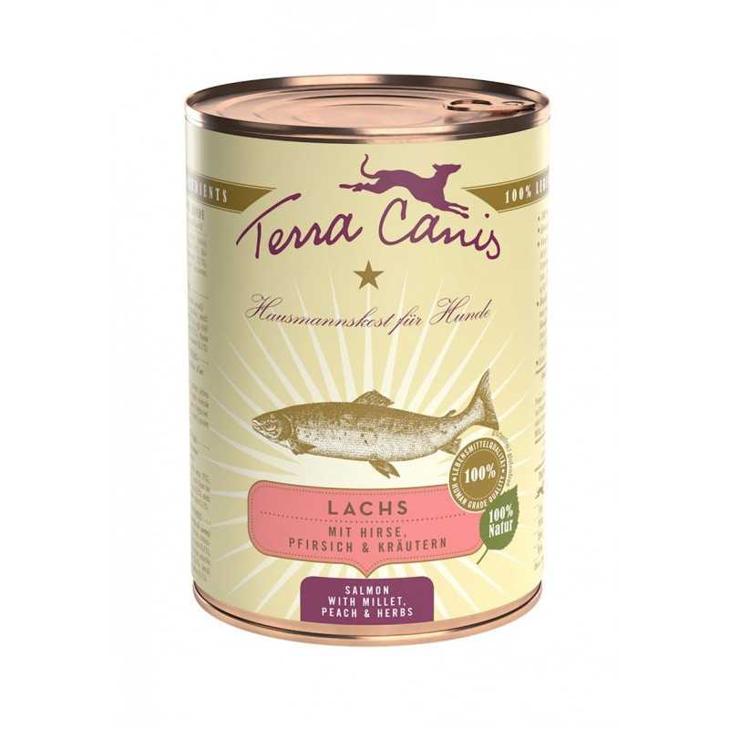 TERRA CANIS Classic Saumon avec Miglio, pesca et erbe aromatiche 400 g. TERRA CANIS Classic Saumon avec Miglio, pesca et erbe aromatiche 400 g.