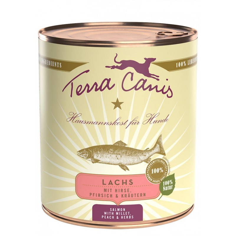 TERRA CANIS Classic Lachs mit Hirse, Pfirsich und aromatischen Kräutern 800 gr.