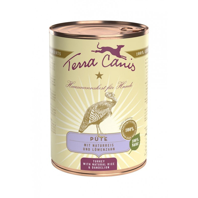 TERRA CANIS Classic Tacchino con Riso integrale e dente di leone fresco 400 gr.