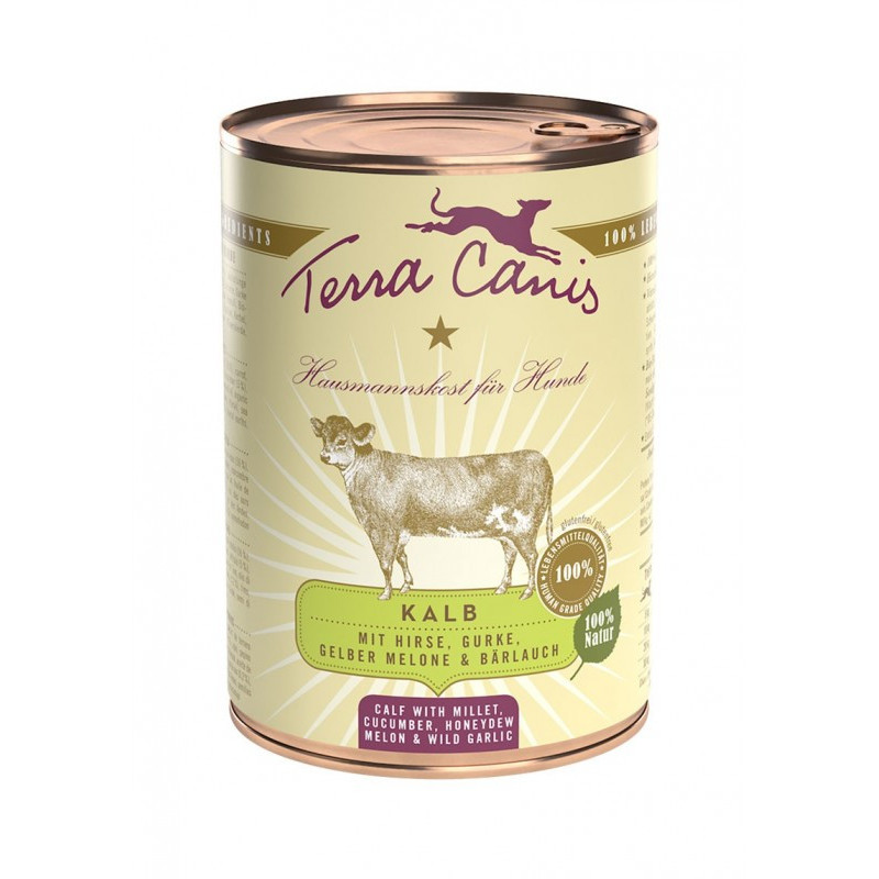 TERRA CANIS Classic Vitello con Miglio, cetriolo, melone giallo e aglio orsino 400 gr.