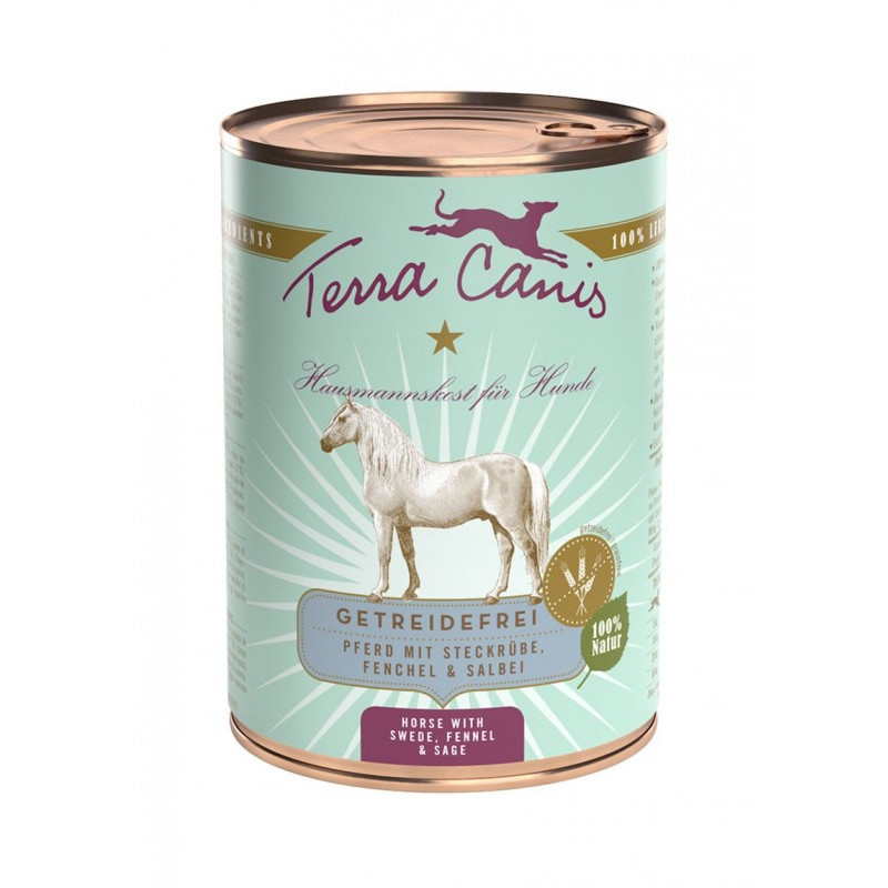 TERRA CANIS Grain Free Cavallo con rapa gialla, salvia e finocchio 12 x 400 gr.