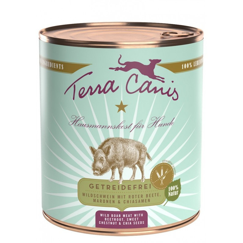 TERRA CANIS Grain Free Wild boar with beetroot, sweet chestnut and chia seeds 800 gr.