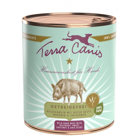 TERRA CANIS Grain Free Wild boar with beetroot, sweet chestnut and chia seeds 800 gr.