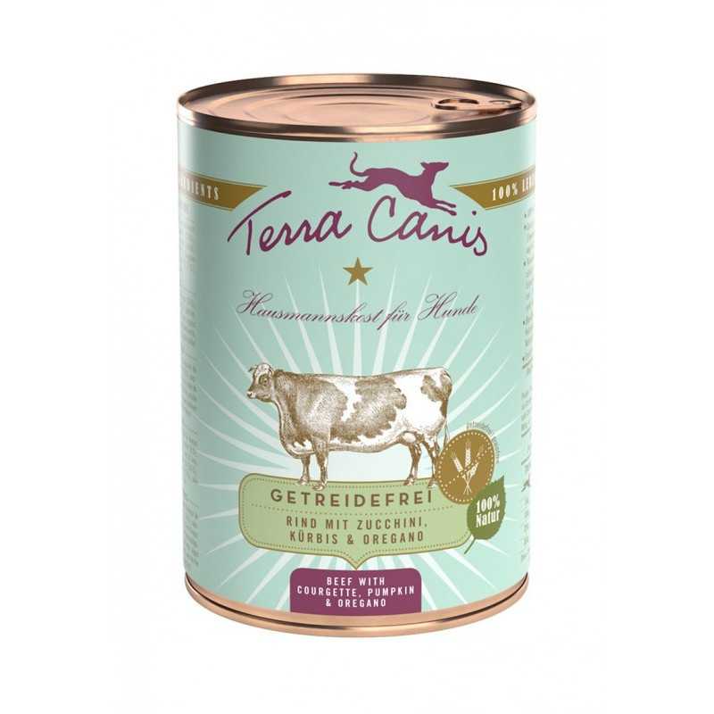 TERRA CANIS Grain Free Bœuf avec courgettes, citrouille et origano 400 g. TERRA CANIS Grain Free Bœuf avec courgettes, citrouille et origano 400 g.