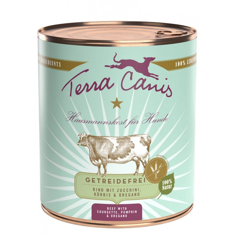 TERRA CANIS Grain Free Beef mit Zucchini, Kürbis und Oregano 800 gr.