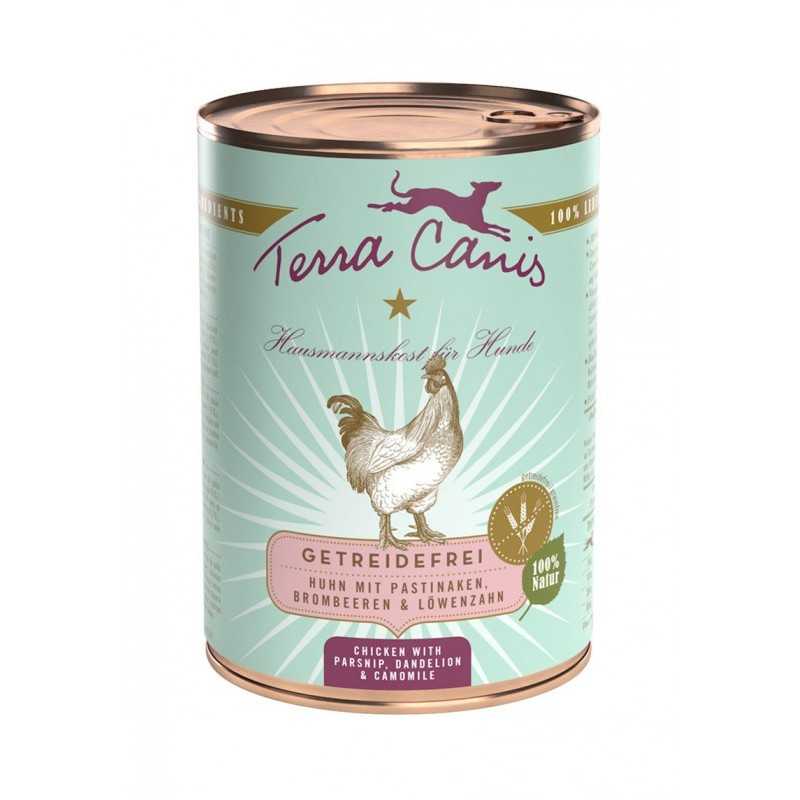TERRA CANIS Grain Free Poulet avec panais, dente di leone et camomilla 400 g.