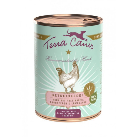 TERRA CANIS Grain Free Pollo con pastinaca, dente di leone e camomilla 400 gr. - 