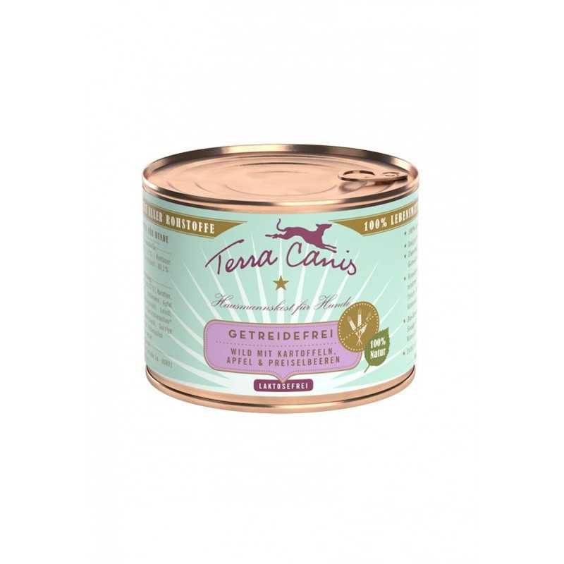 TERRA CANIS Grain Free Selvaggina avec pommes de terre, pomme et myrtilles rossi 200 g. TERRA CANIS Grain Free Selvaggina avec pommes de terre, pomme et myrtilles rossi 200 g.