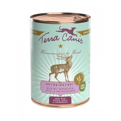 TERRA CANIS Grain Free Selvaggina avec pommes de terre, pomme et myrtilles rossi 400 g.