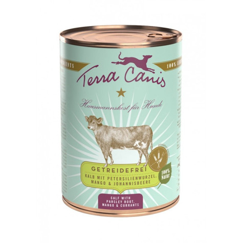 TERRA CANIS Getreidefreies Kalbfleisch mit Petersilienwurzel, Mango und Johannisbeere 400 gr.