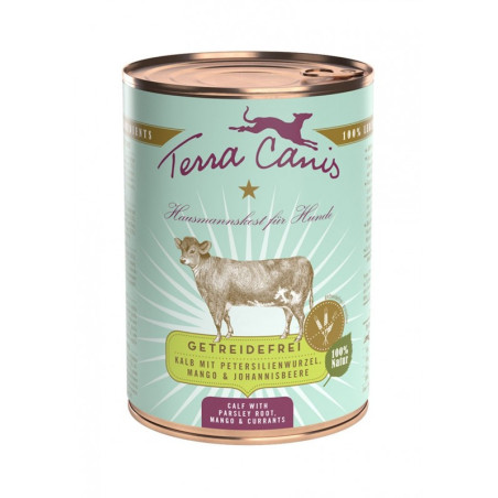 TERRA CANIS Grain Free Vitello con radice di prezzemolo, mango e ribes 12 x 400 gr. - 