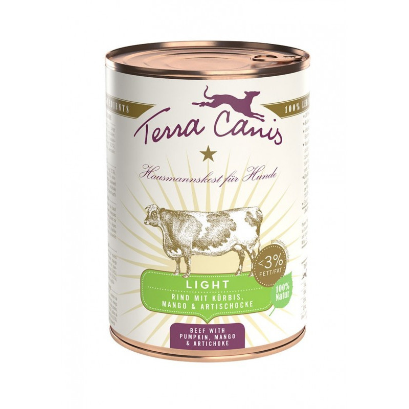 TERRA CANIS Light Beef mit Kürbis, Mango und Artischocke 400 gr.