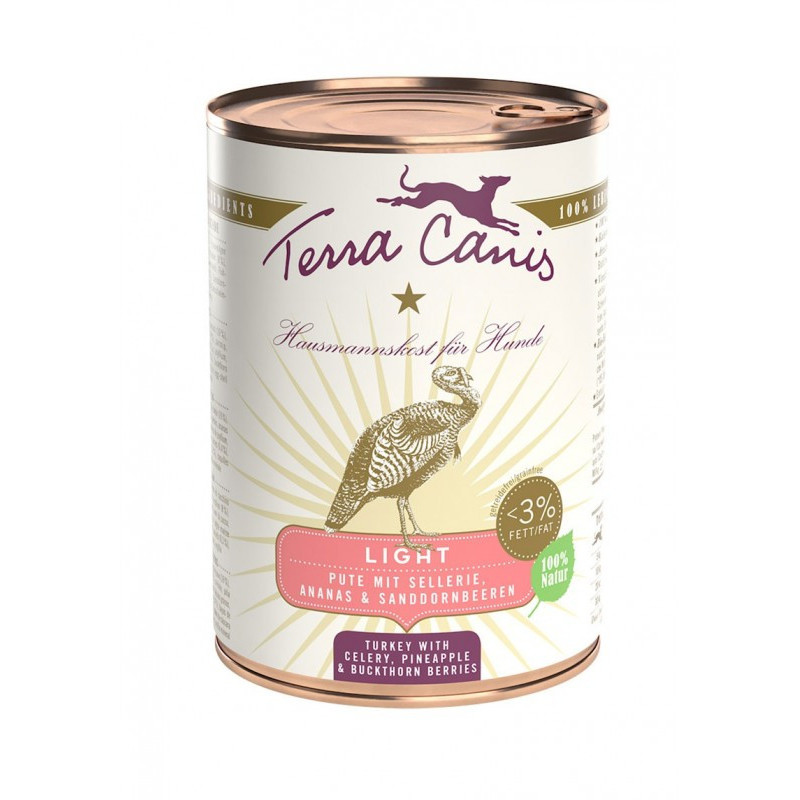 TERRA CANIS Light Tacchino con sedano, ananas e bacche di olivello spinoso 400 gr.
