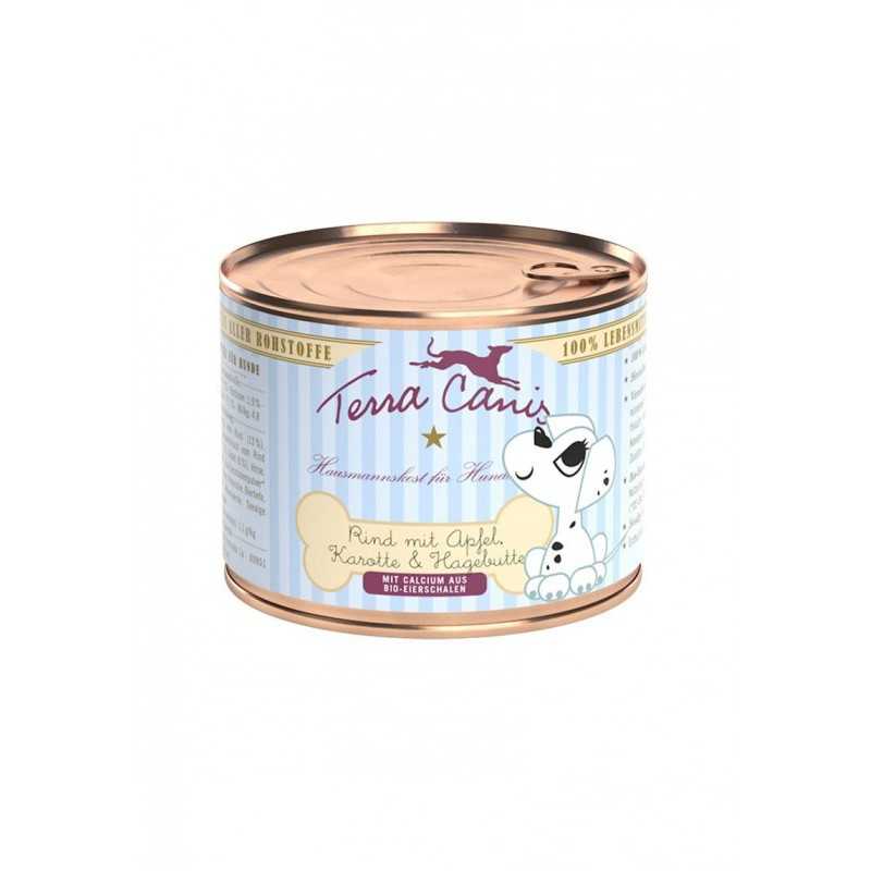 TERRA CANIS Puppy Bœuf avec pomme, carottes et rosa canina 200 g. TERRA CANIS Puppy Bœuf avec pomme, carottes et rosa canina 200 g.