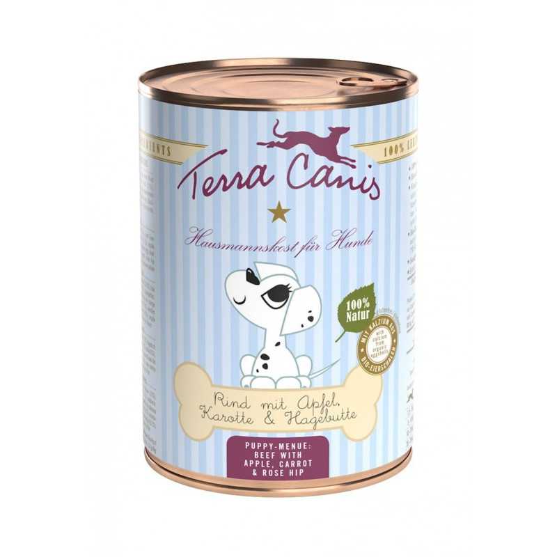 TERRA CANIS Puppy Bœuf avec pomme, carottes et rosa canina 400 g. TERRA CANIS Puppy Bœuf avec pomme, carottes et rosa canina 400 g.