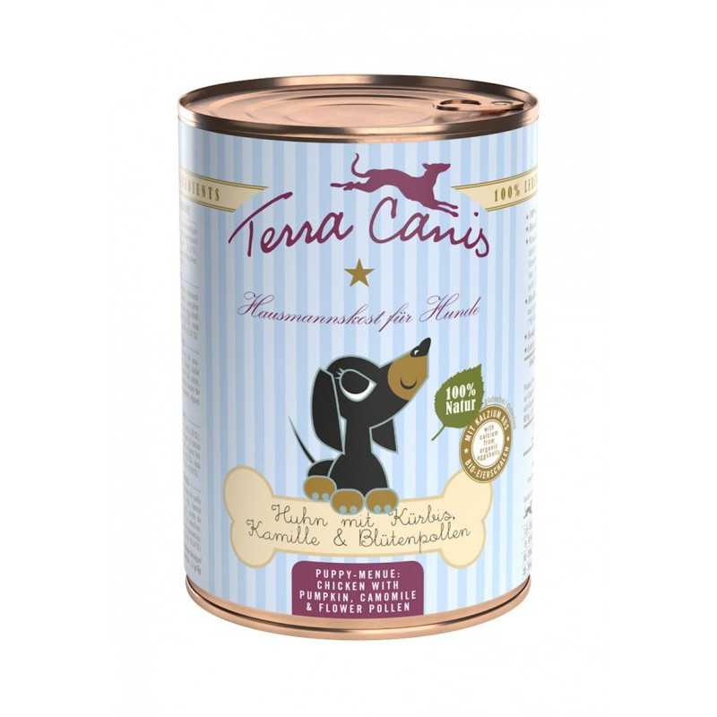 TERRA CANIS Puppy Poulet avec citrouille, camomilla et polline di fiori 400 g. TERRA CANIS Puppy Poulet avec citrouille, camomilla et polline di fiori 400 g.