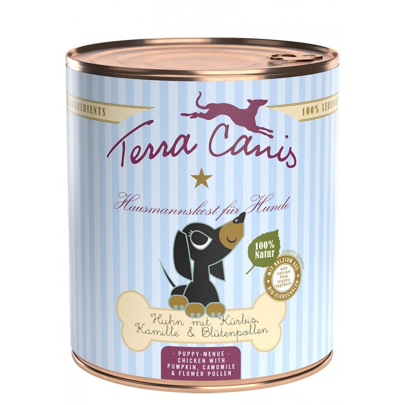 TERRA CANIS Puppy Chicken mit Kürbis, Kamille und Blütenpollen 800 gr.