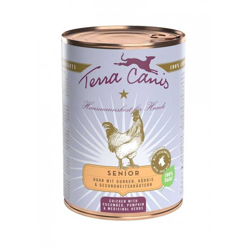 TERRA CANIS Senior Poulet avec cetriolo, citrouille et erbe officinali 400 g. TERRA CANIS Senior Poulet avec cetriolo, citrouille et erbe officinali 400 g.