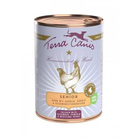 TERRA CANIS Senior Poulet avec cetriolo, citrouille et erbe officinali 400 g.