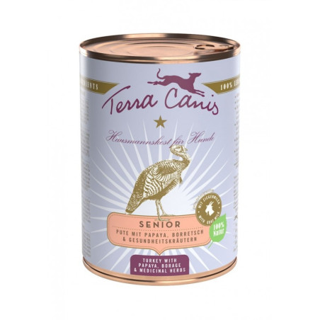 TERRA CANIS Senior Tacchino con papaya, borragine e erbe officinali 400 gr. - 