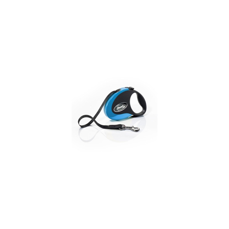 FLEXI Leash Collection Black / Blue with 3 m webbing. Size S