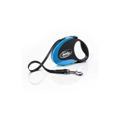 FLEXI Guinzaglio Collection Nero/Blu con Fettuccia 3 mt. Taglia S - 