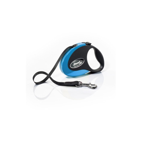 FLEXI Leash Collection Black / Blue with 3 m webbing. Size S