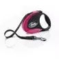 FLEXI Guinzaglio Collection Nero/Rosa con Fettuccia 3 mt. Taglia S