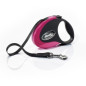 FLEXI Laisse Collection Noir/Rosa avec Sangle 3 mt. Taille S