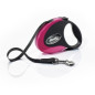 FLEXI Leash Collection Black / Pink with 3 m webbing. Size S