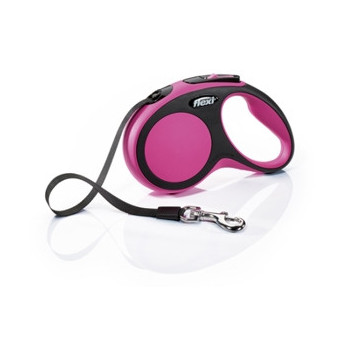 FLEXI New Comfort Pink Leash mit 3m Gurtband. Größe XS